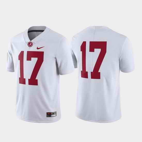 Men Alabama Crimson Tide 17 White Limited College Football Jersey
